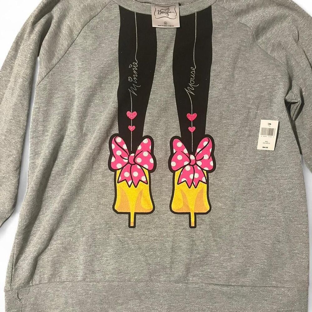 Disney Minnie Mouse grey and pink pullover sweatshirt